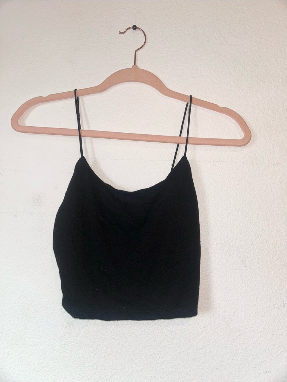 Ambiance Black Spaghetti Strap Crop Camisole